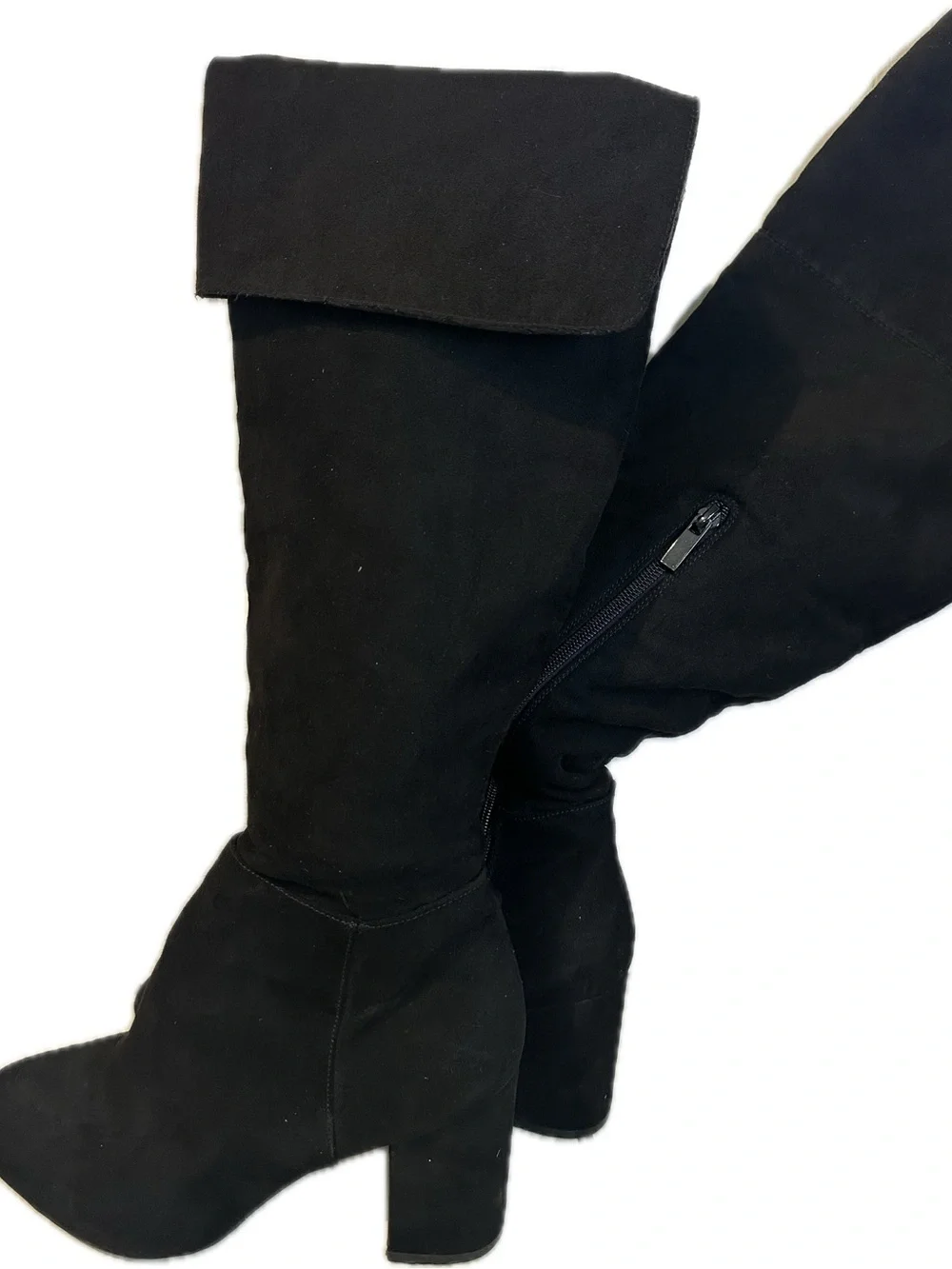 Bamboo Classic Over-the-Knee Black Suede Women's Boots